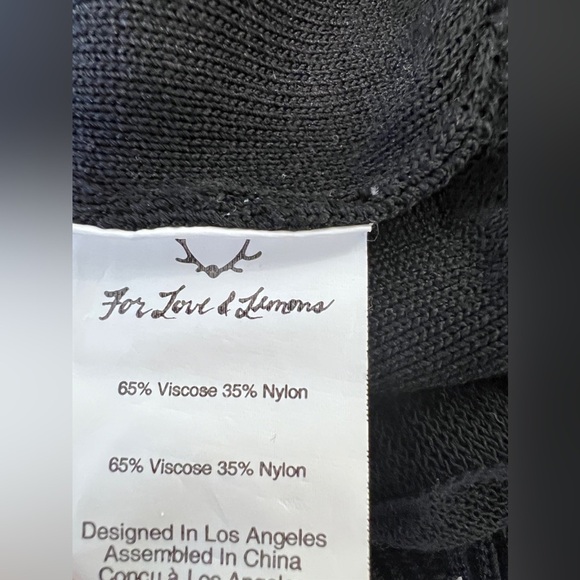 Knitz for Love & Lemons Ruffle Mesh Sleeveless Black Dress Small - Picture 11 of 12